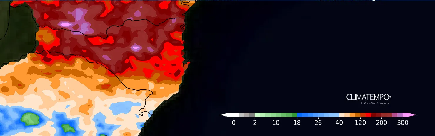 Mapa de precipitação entre 06/12 a 10/12